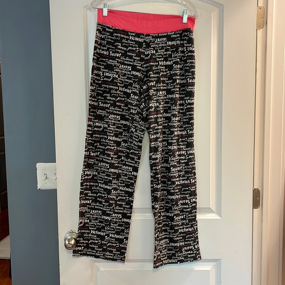 Victoria Secrets black logo colorful lounge Pj pants medium